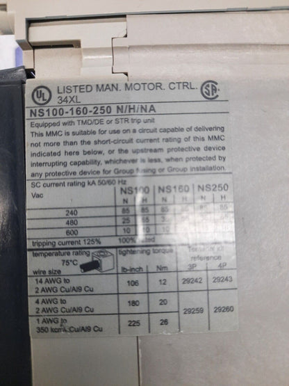 Merlin Gerin NS100-160-250 N/H/NA Compact