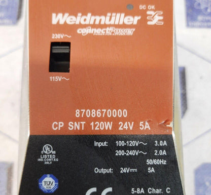 WEIDMULLER CP SNT 120W 24V 5A POWER SUPPLY