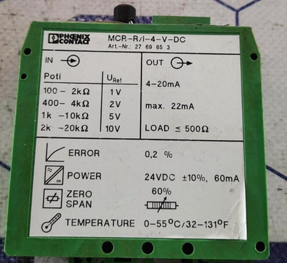 Phoenix Contact MCR-R/I-4-V-DC (2769653) Resistance Transducer