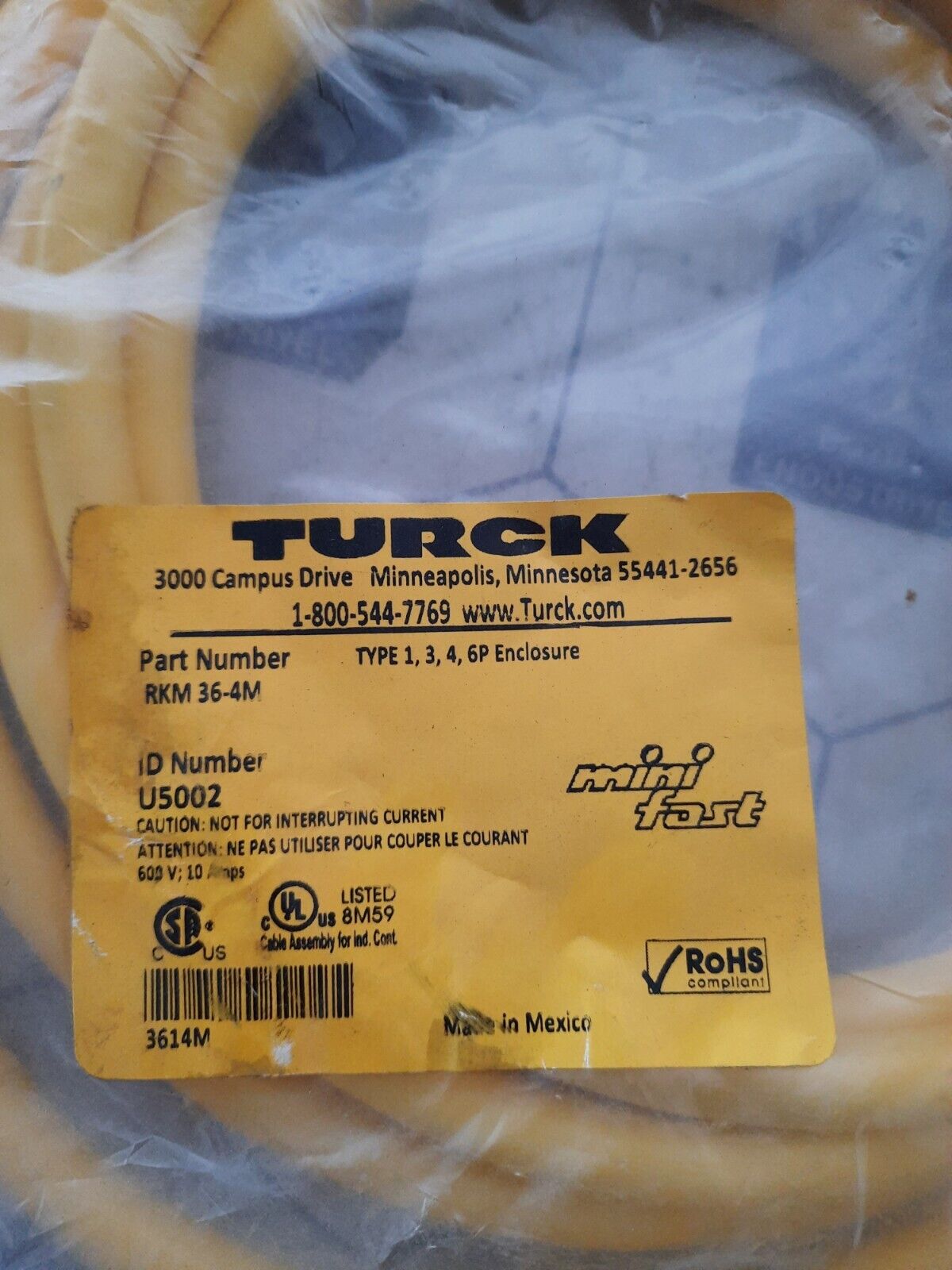 TURCK RKM 36-4M CABLE