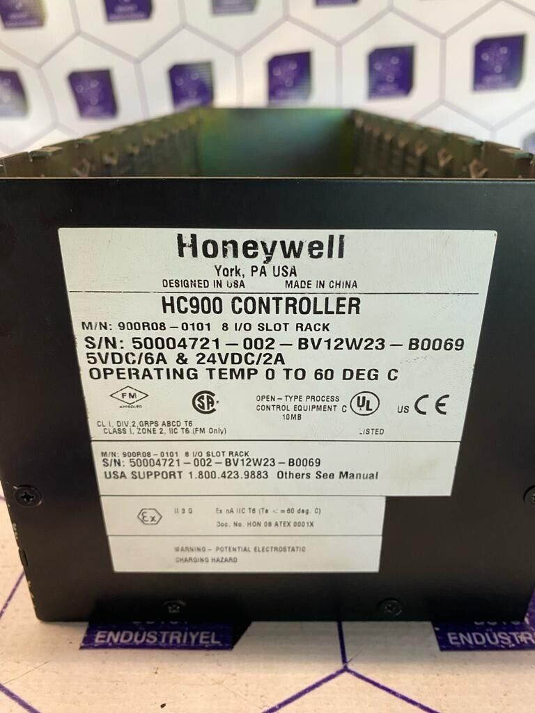 HONEYWELL 900R08-0101 HC900 CONTROLLER 8 I/O SLOT RACK