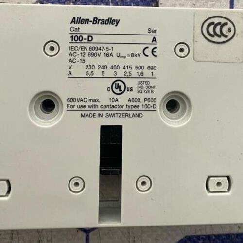 ALLEN BRADLEY CAT 100-D Ser A. Contact USED WORKING UNITS IEC/EN 60947-5-1