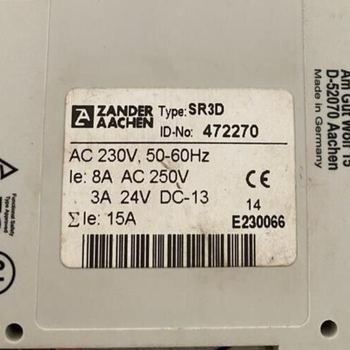 ZANDER AACHEN SR3D ID NO.472270 SAFETY RELAY