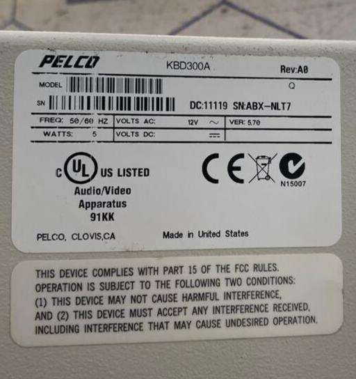 PELCO KBD300A Rev.A.0 Joystick Keyboard Controller