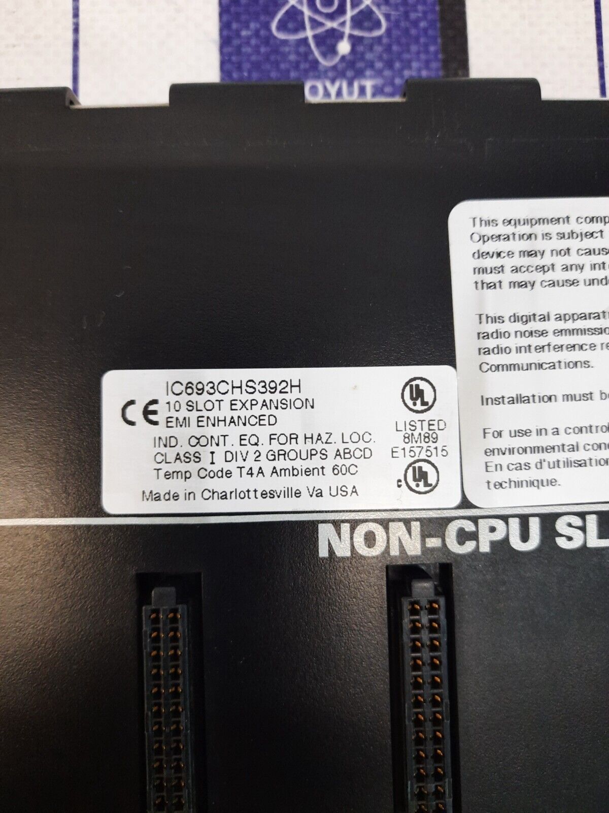 Ge Fanuc IC693CHS392H 10 Slot Expansion Base