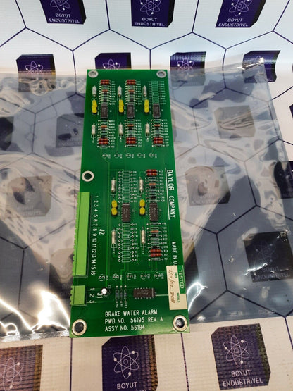 Baylor Company 56195 REV.A (56194) BRAKE WATER ALARM CARD