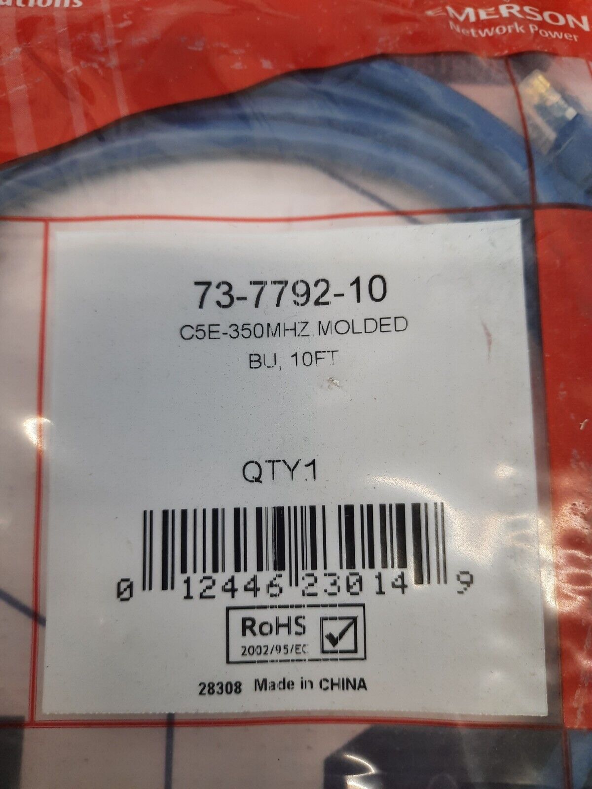 EMERSON (73-7792-10) C5E-350 MHZ MOLDED CABLE