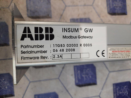 ABB INSUM 1TGB3 02002 R 0005 MOBUS GATEWAY