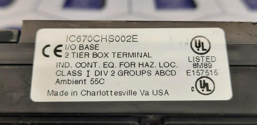 GE FANUC IC670CHS002E I/O BASE 2 TIER BOX TERMINAL