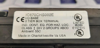 GE FANUC IC670CHS002E I/O BASE 2 TIER BOX TERMINAL