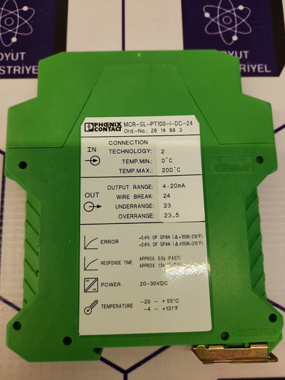 PHOENİX CONTACT MCR-SL-PT100-I-DC-24 (Ord-No:2814883) Temperature Transmitter