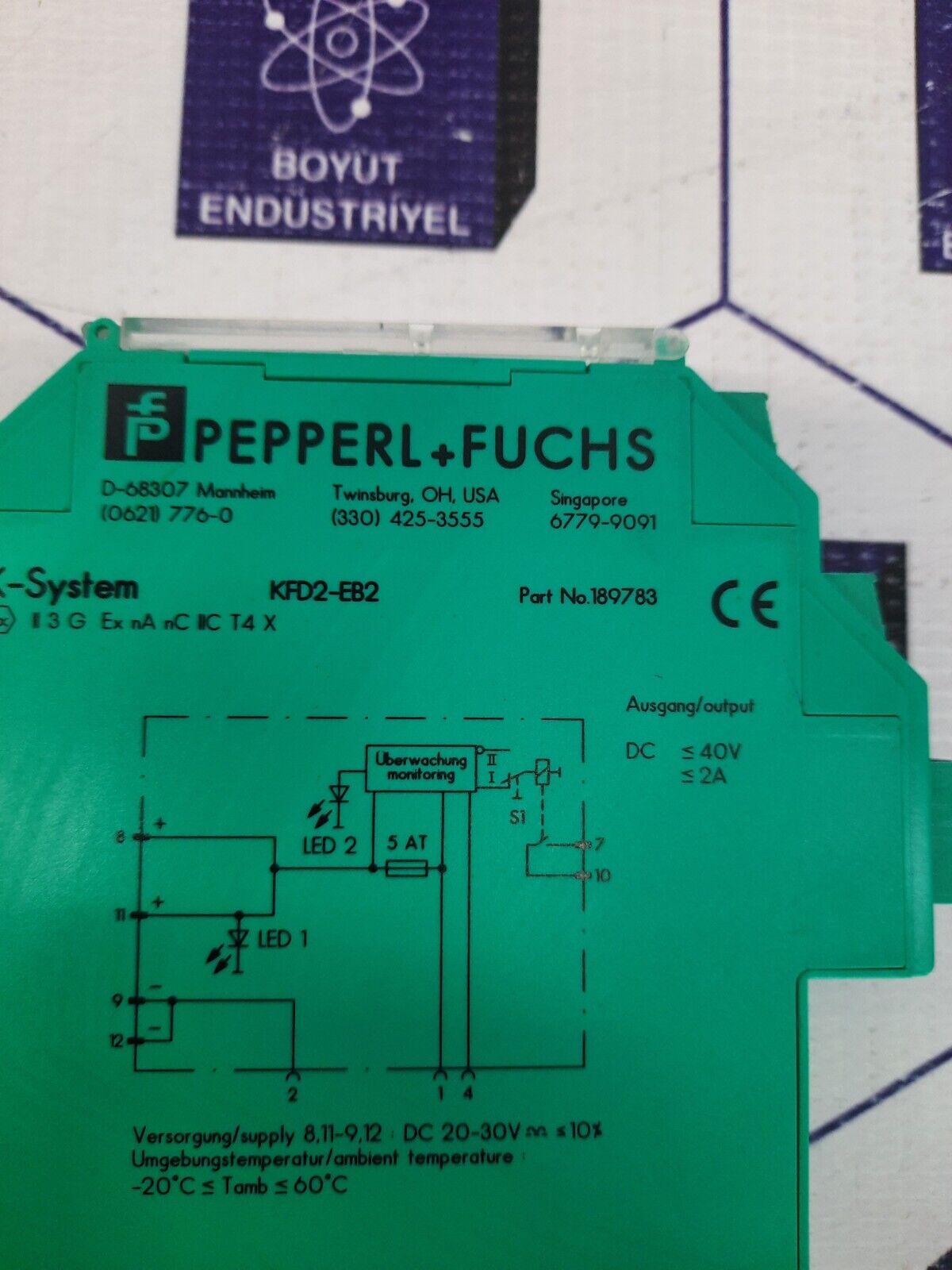 PEPPERL +FUCHS K-SYSTEM KFD2-EB2 PART NO 189783