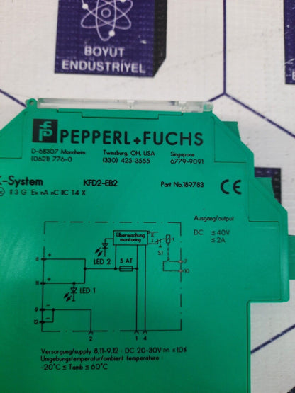 PEPPERL +FUCHS K-SYSTEM KFD2-EB2 PART NO 189783