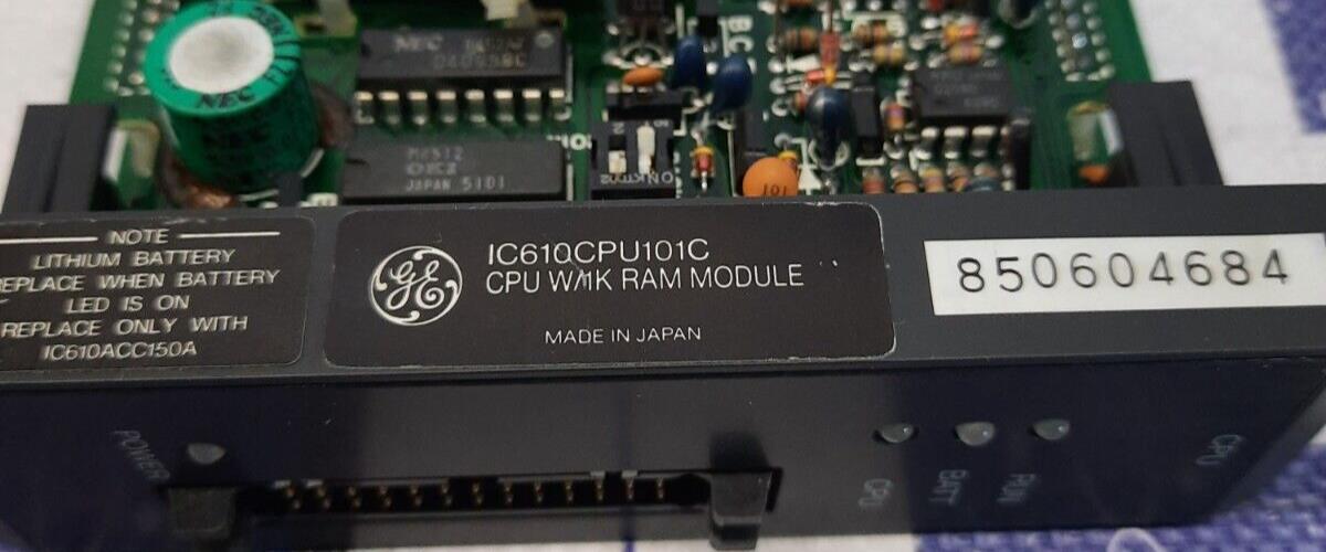 GE FANUC IC610CPU101C PROGRAMMABLE CONTROLLER CPU W/1K RAM MODULE