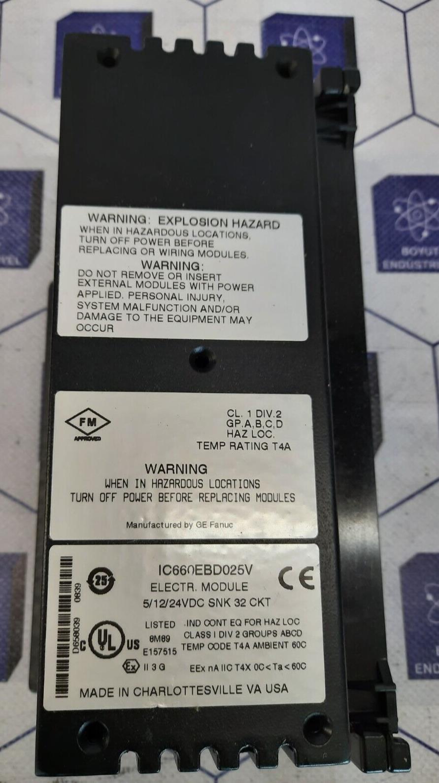 GE FANUC IC660BBD025V GENIUS 32PT SINK 5/12/24VDC BLOCK