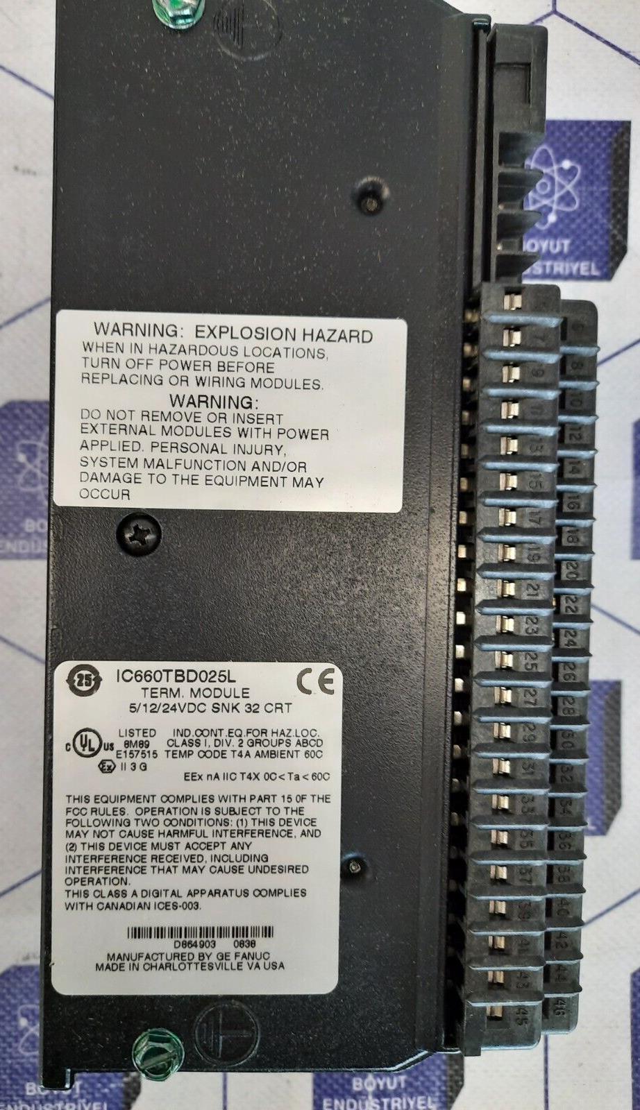 GE FANUC IC660BBD025V GENIUS 32PT SINK 5/12/24VDC BLOCK