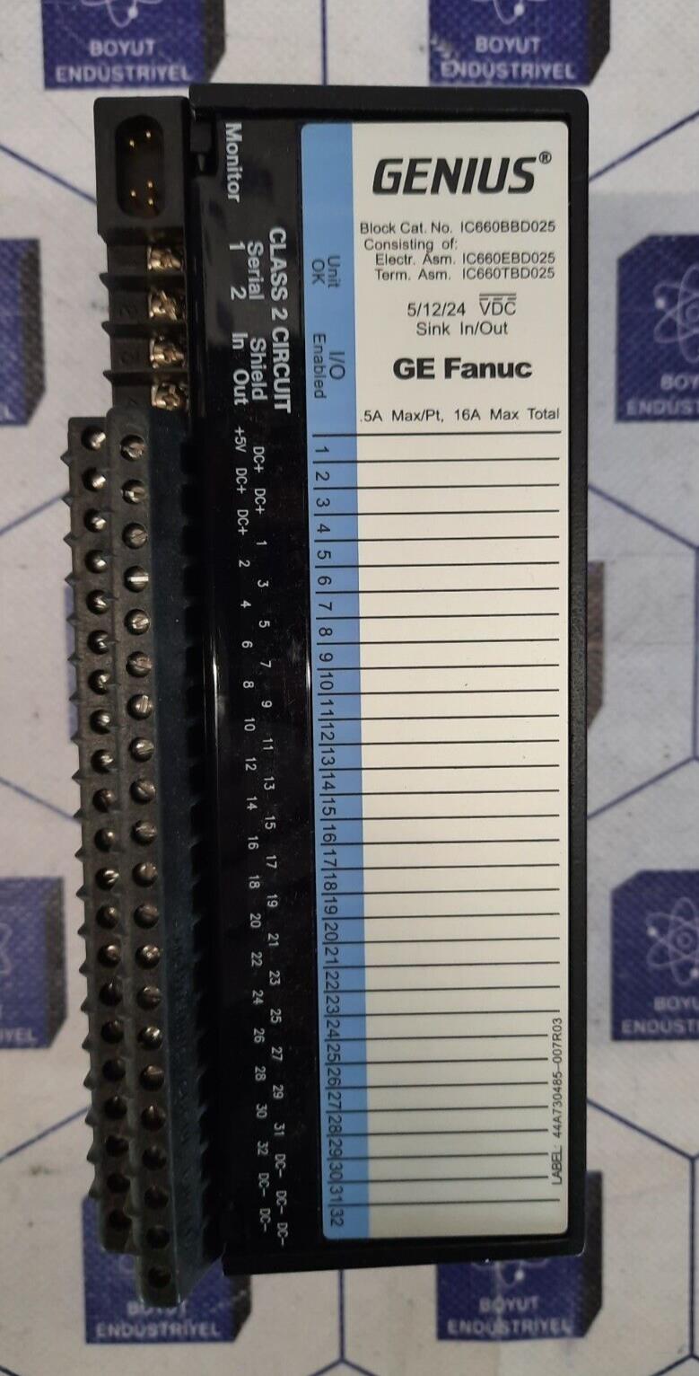 GE FANUC IC660BBD025V GENIUS 32PT SINK 5/12/24VDC BLOCK