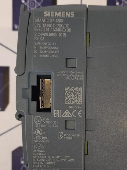 SIEMENS SIMATIC S7-1200 1P 6ES7 214-1AG40-0XBO