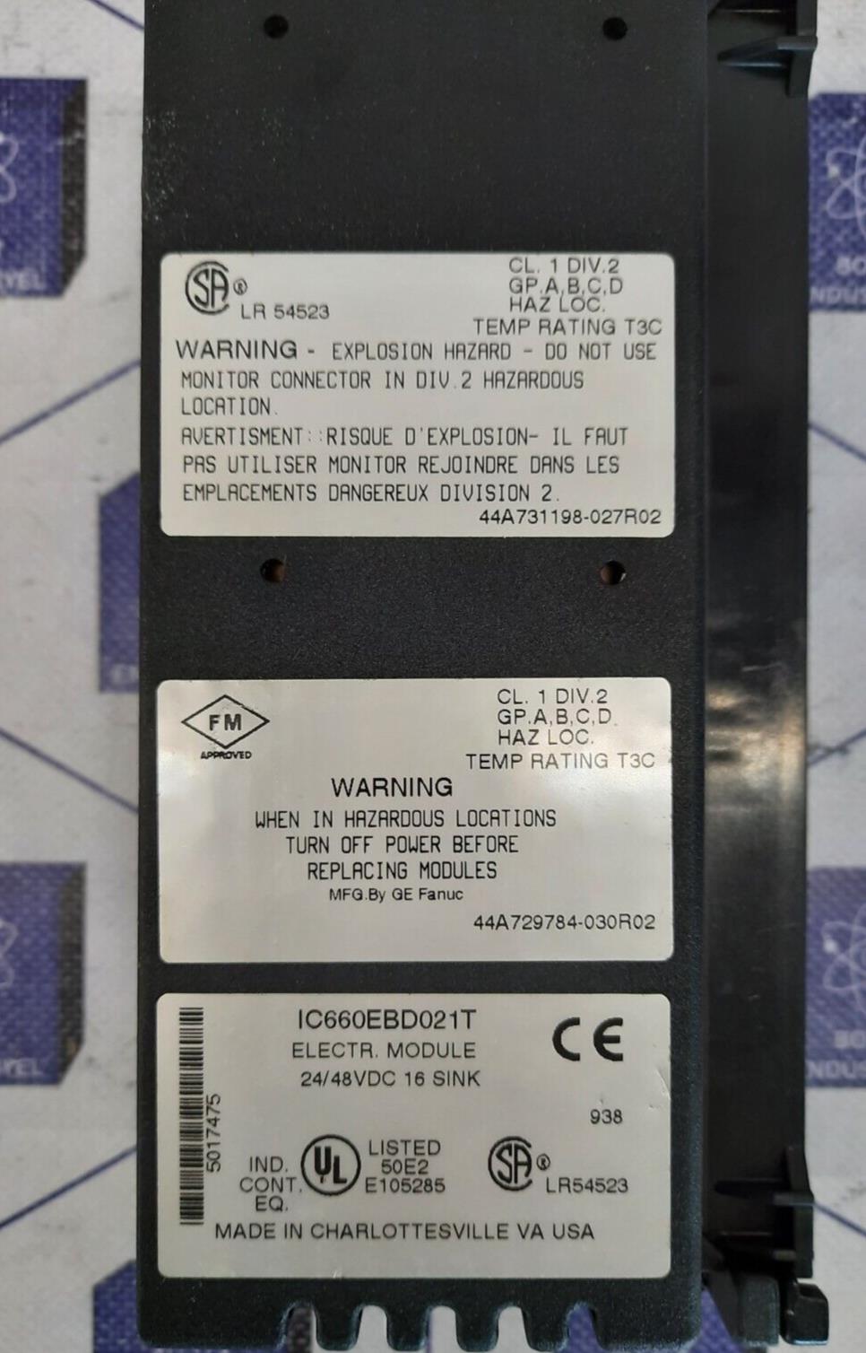 GE FANUC IC660BBD021X / IC660BBD021T GENIUS 16PT SINK 24/48VDCBLOCK