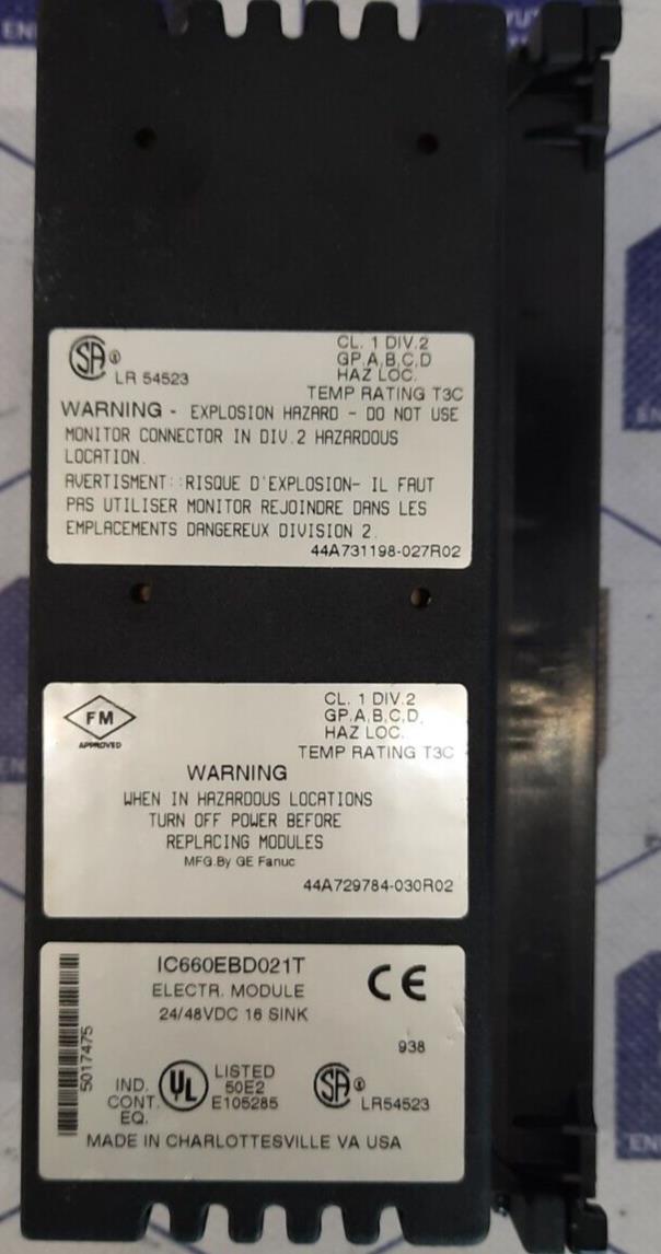 GE FANUC IC660BBD021X / IC660BBD021T GENIUS 16PT SINK 24/48VDCBLOCK