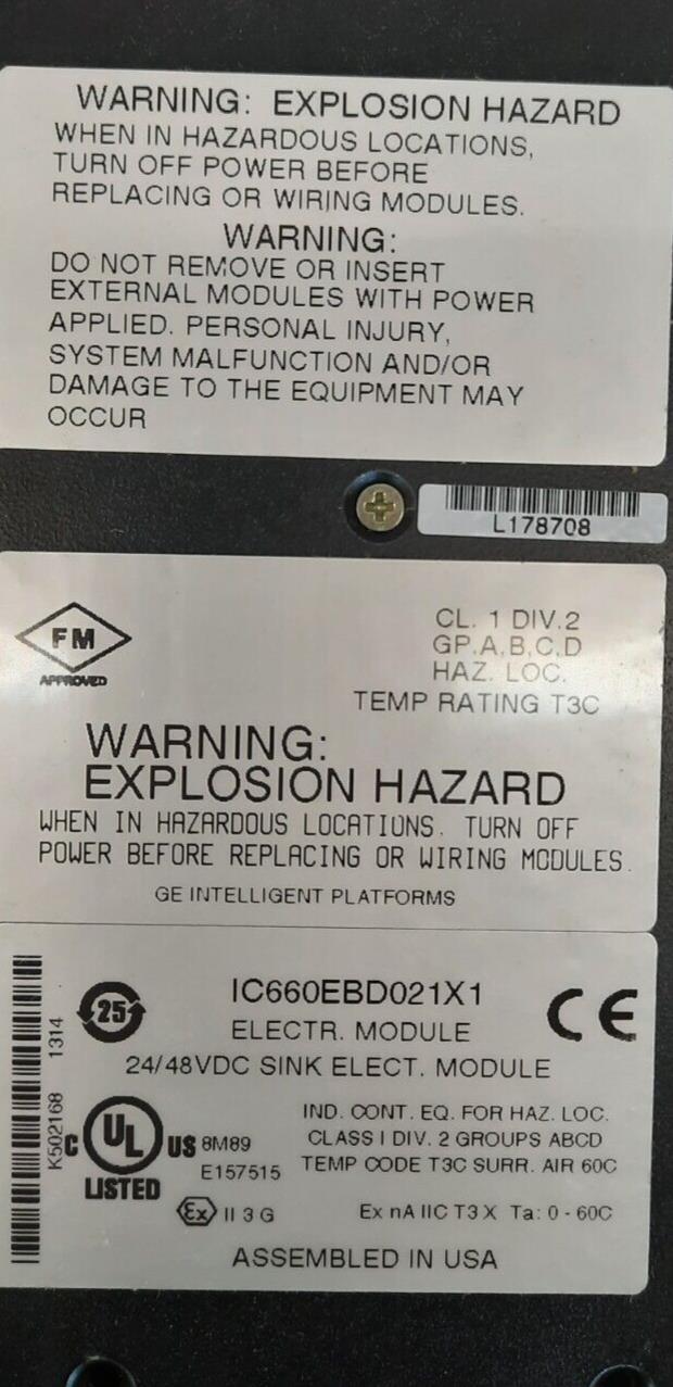 GE FANUC IC660BBD021X1 GENIUS 16PT SINK 24/48VDCBLOCK