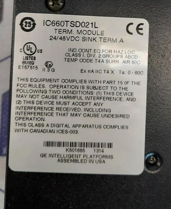 GE FANUC IC660BBD021X1 GENIUS 16PT SINK 24/48VDCBLOCK