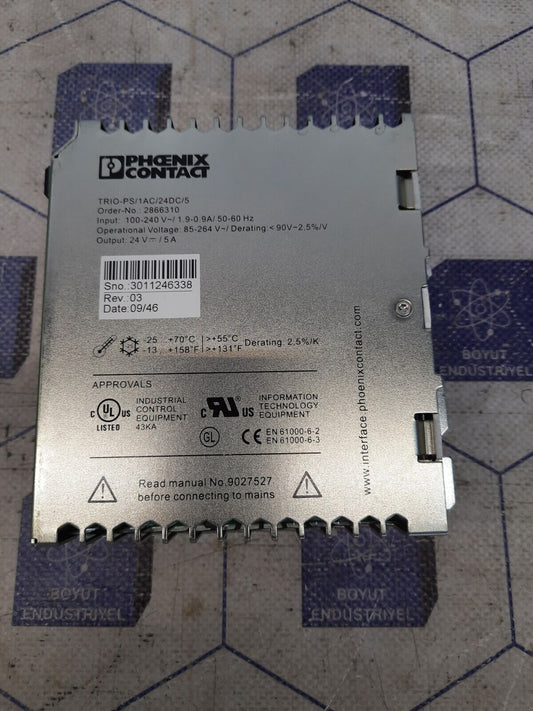 PHOENIX CONTACT TRIO-PS/1AC/24DC/5 - 2866310 POWER SUPPLY MODULE
