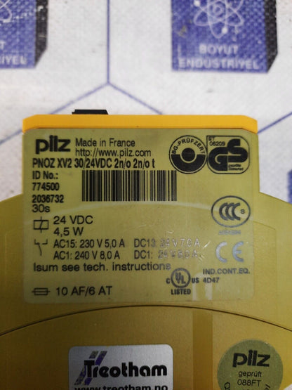 PİLZ PNOZ XV2 30/24VDC 2n/o 2n/o Safety Relay