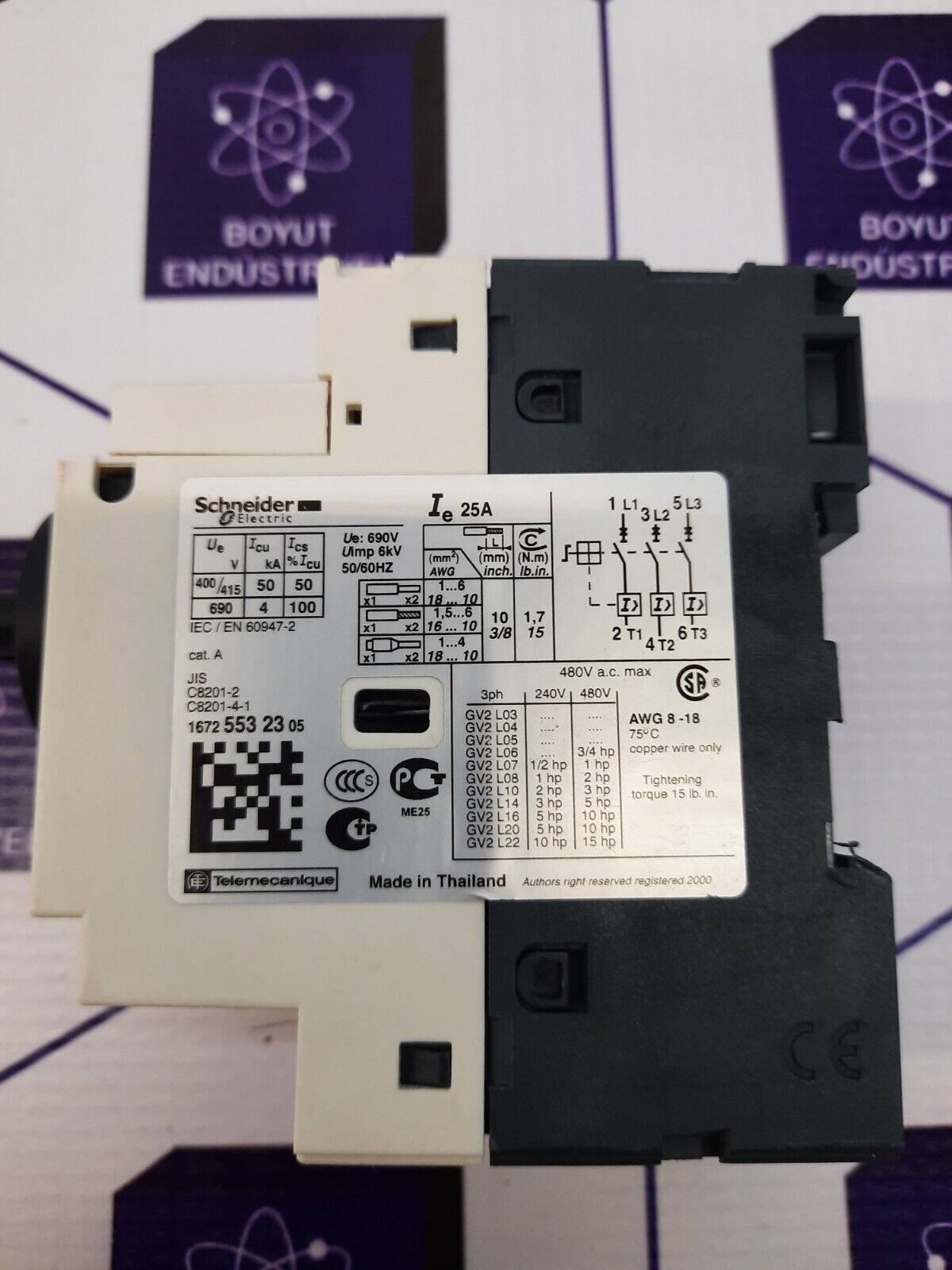 SCHNEIDER ELECTRIC GV2-L22 25A Motor Circuit Breaker