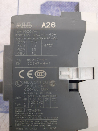 ABB A26-30-10 Contactor