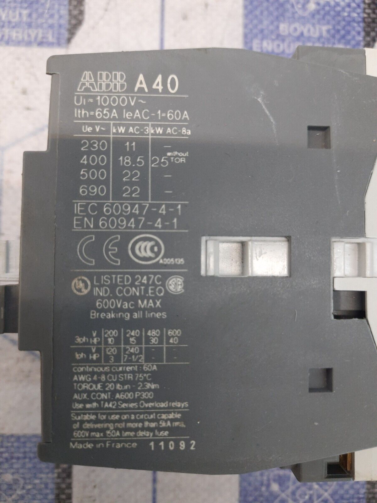 ABB A40-30-10 Contactor