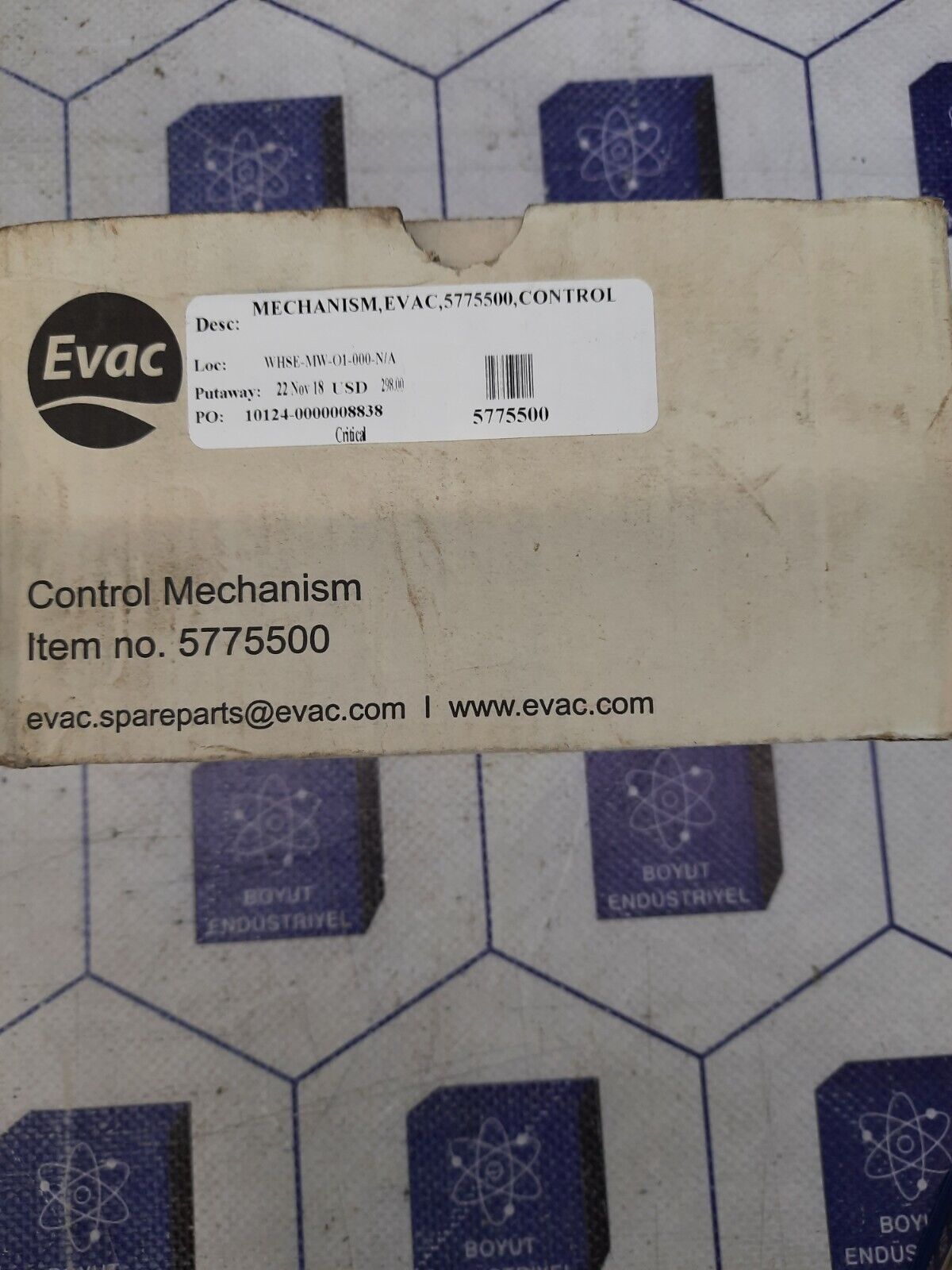 Evac 5775500 Control Mechanism