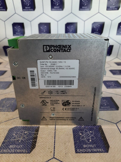 Phoenix Contact 2938811 QUINT-PS-100-240AC/12DC/10 Power Supply