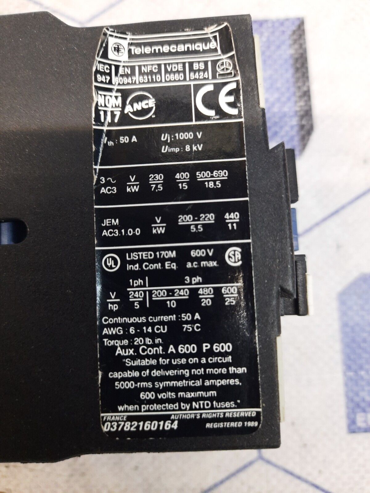 TELEMECANIQUE LC1 D32 10 CONTACTOR