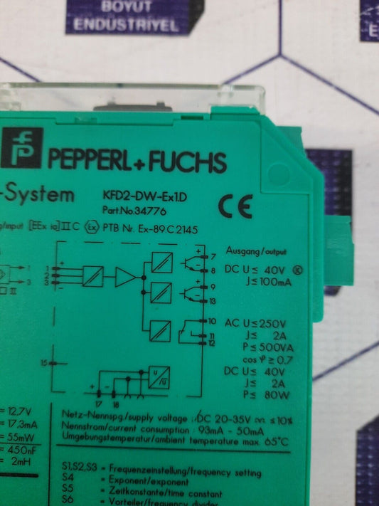 PEPPERL +FUCHS K-SYSTEM KFD2-DW-EX1D PART NO:34776