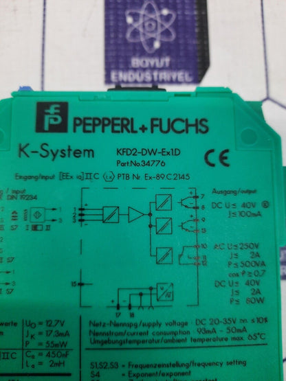 PEPPERL +FUCHS K-SYSTEM KFD2-DW-EX1D PART NO : 34776