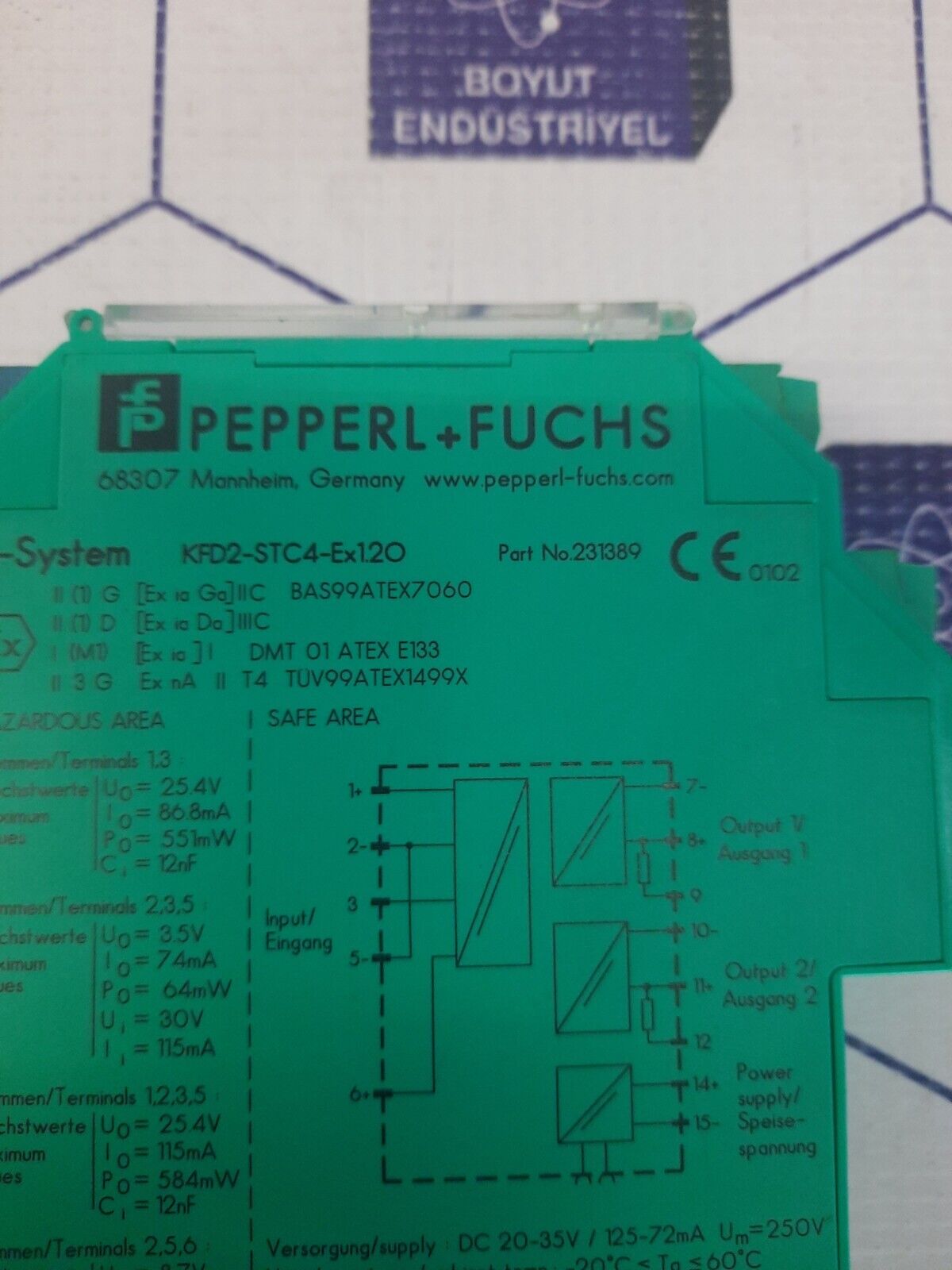 PEPPERL +FUCHS K-SYSTEM KFD2-STC4-Ex12O PART NO 231389
