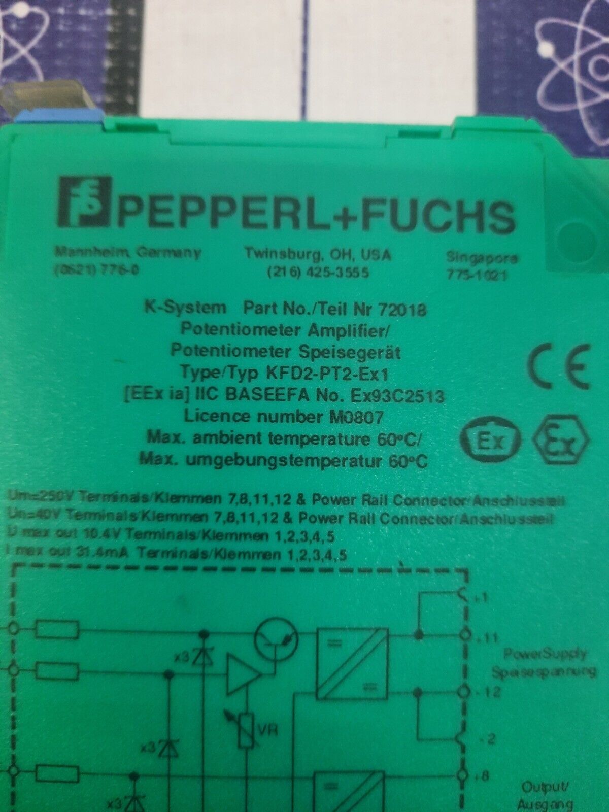 Pepperl+Fuchs KFD2-PT2-Ex1 K-System PART NO:72018
