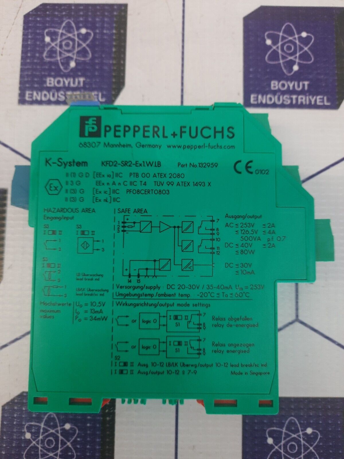 PEPPERL+FUCHS K-System KFD2-SR2-Ex1.W.LB PART NO 132959