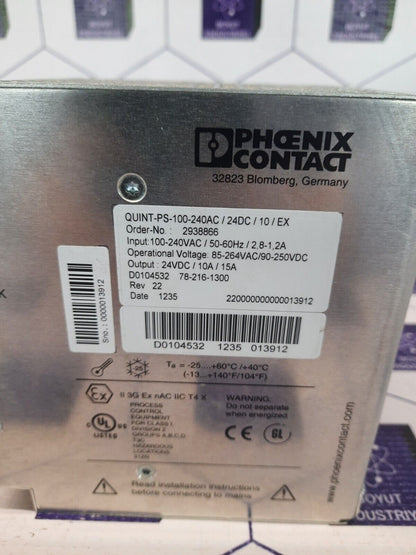 PHOENIX CONTACT QUINT-PS-100-240 AC/24DC/10/EX (2938866)