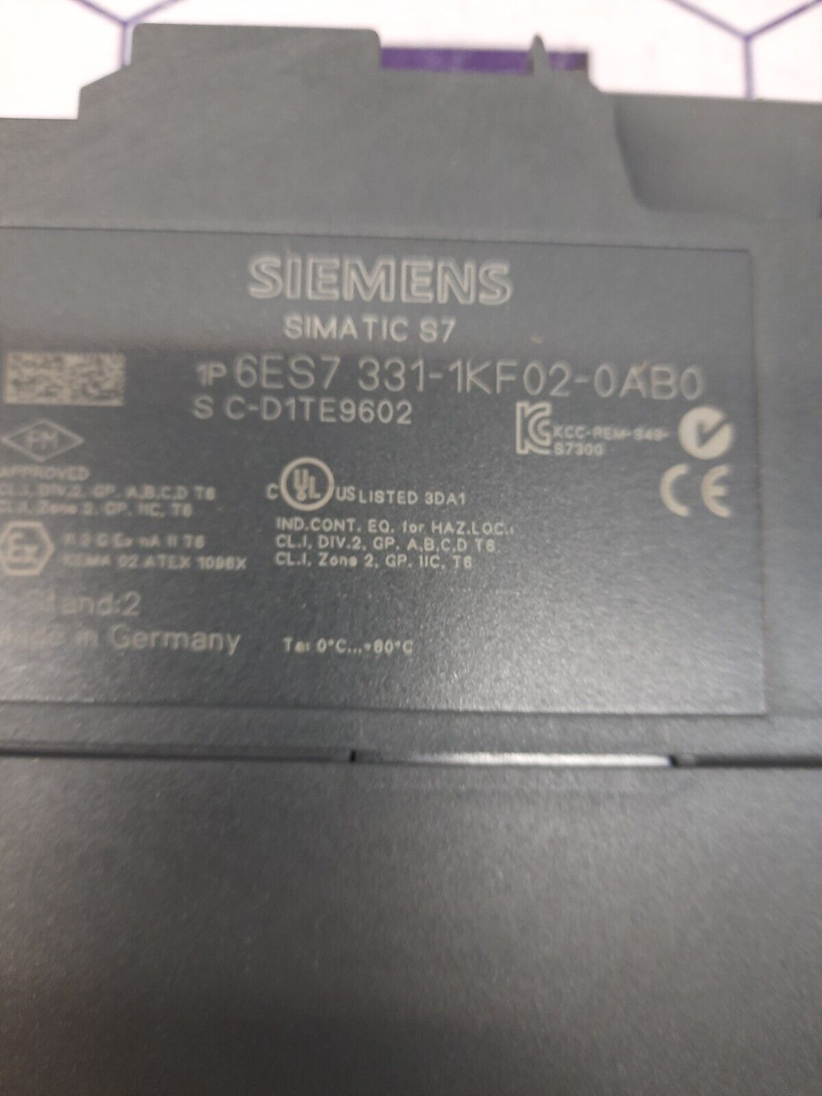 SIEMENS 6ES7 331-1KF02-0AB0 ANALOG MODULE