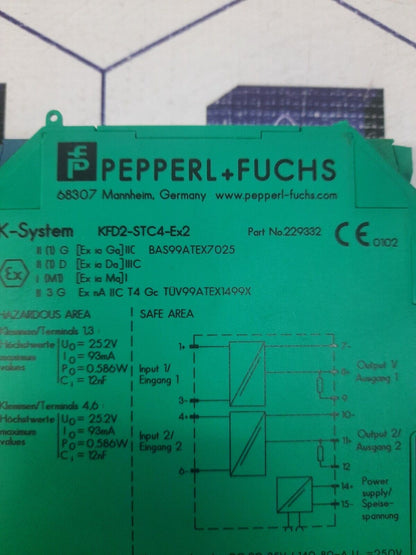 PEPPERL +FUCHS K-SYSTEM KFD2-STC4-Ex2 PART NO 229332