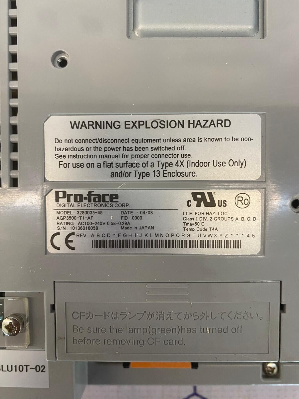 PRO-FACE 3280035-45 / AGP3500-T1-AF DIGITAL ELECTRONIC CORP.