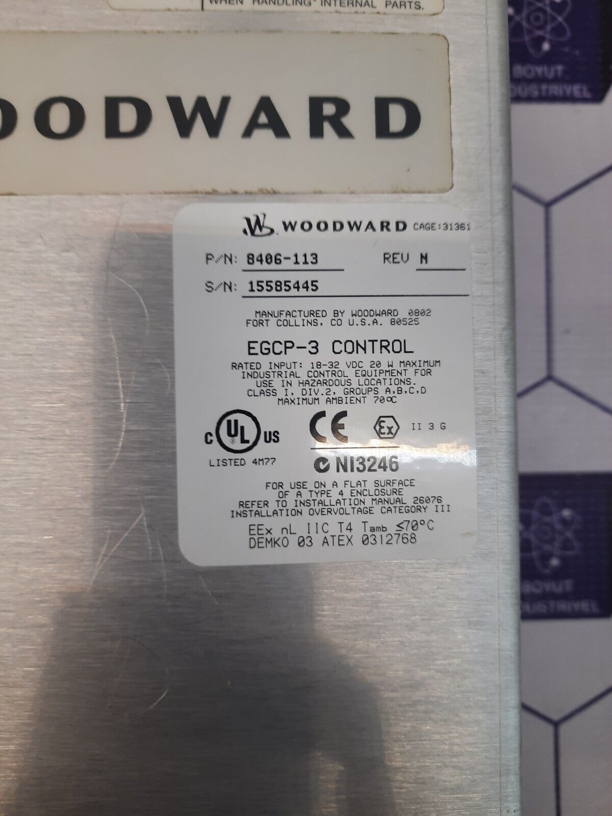 WOODWARD 8406-113 REV.H EGCP-3 DIGITAL CONTROL PANEL