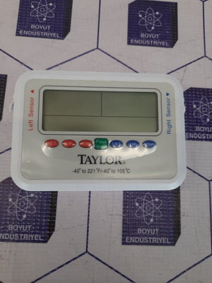 TAYLOR (-40°to 221 °F-40° to 105 °C) RECORDING THERMOMETER WITH DUAL PROBES