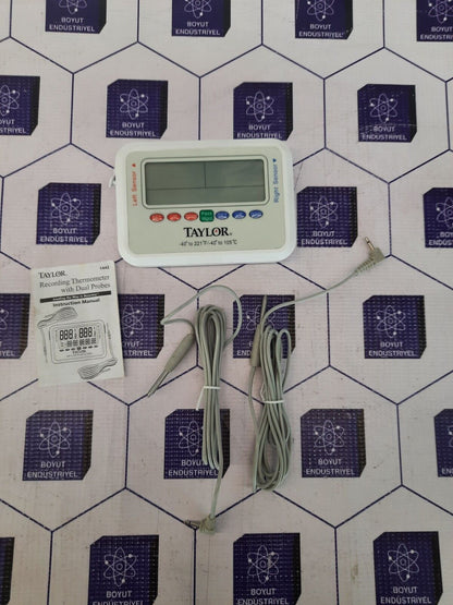 TAYLOR (-40°to 221 °F-40° to 105 °C) RECORDING THERMOMETER WITH DUAL PROBES