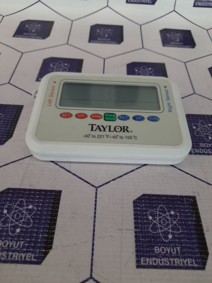 TAYLOR (-40°to 221 °F-40° to 105 °C) RECORDING THERMOMETER WITH DUAL PROBES