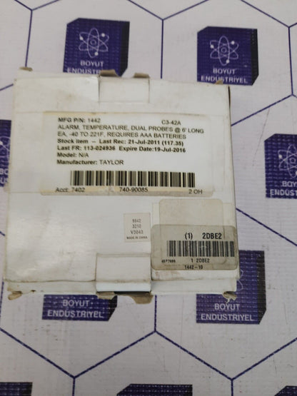 TAYLOR (-40°to 221 °F-40° to 105 °C) RECORDING THERMOMETER WITH DUAL PROBES