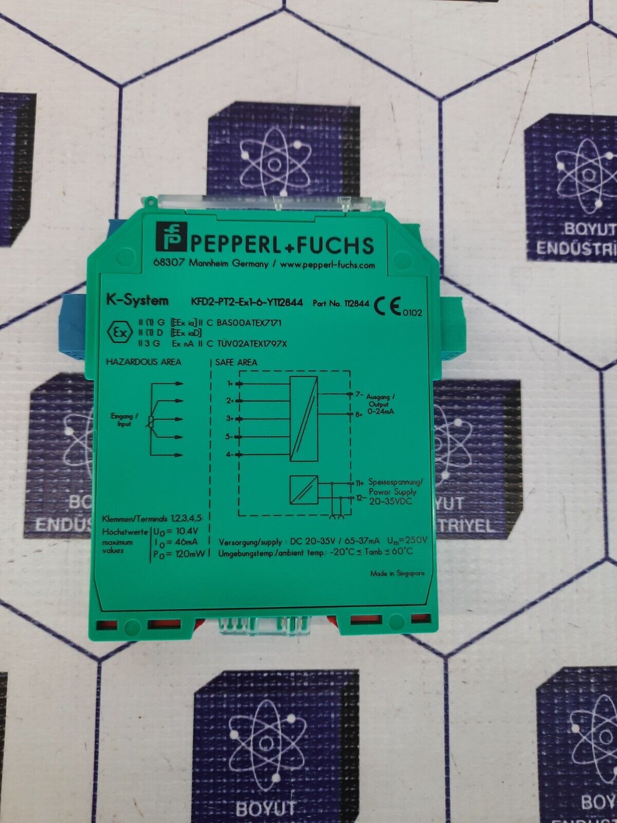 PEPPERL +FUCHS K-SYSTEM KFD2-PT2-Ex1-6-Y112844 PART NO: 112844