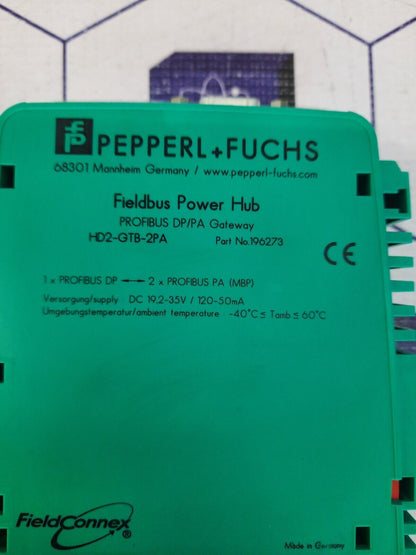 PEPPERL + FUCHS HD2-GTB-2PA FIELDBUS POWER HUB SUPPLY MODULE